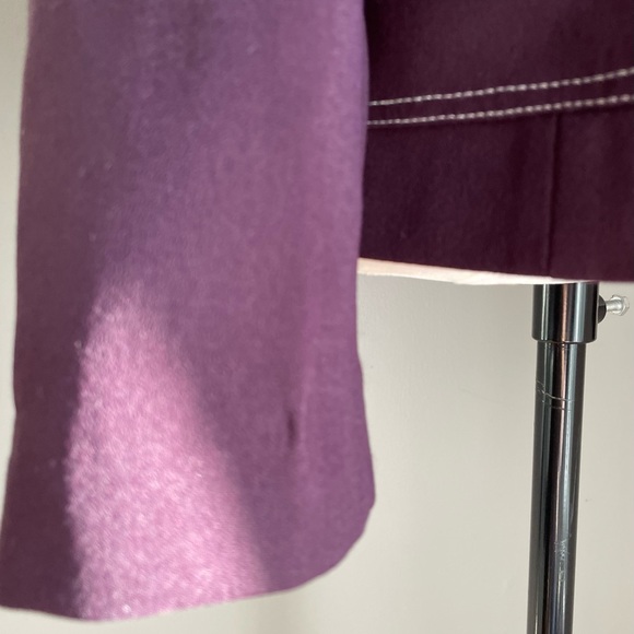 EUC Double Breasted Deep Aubergine Blazer with Contrast Stitching - M - Picture 14 of 14